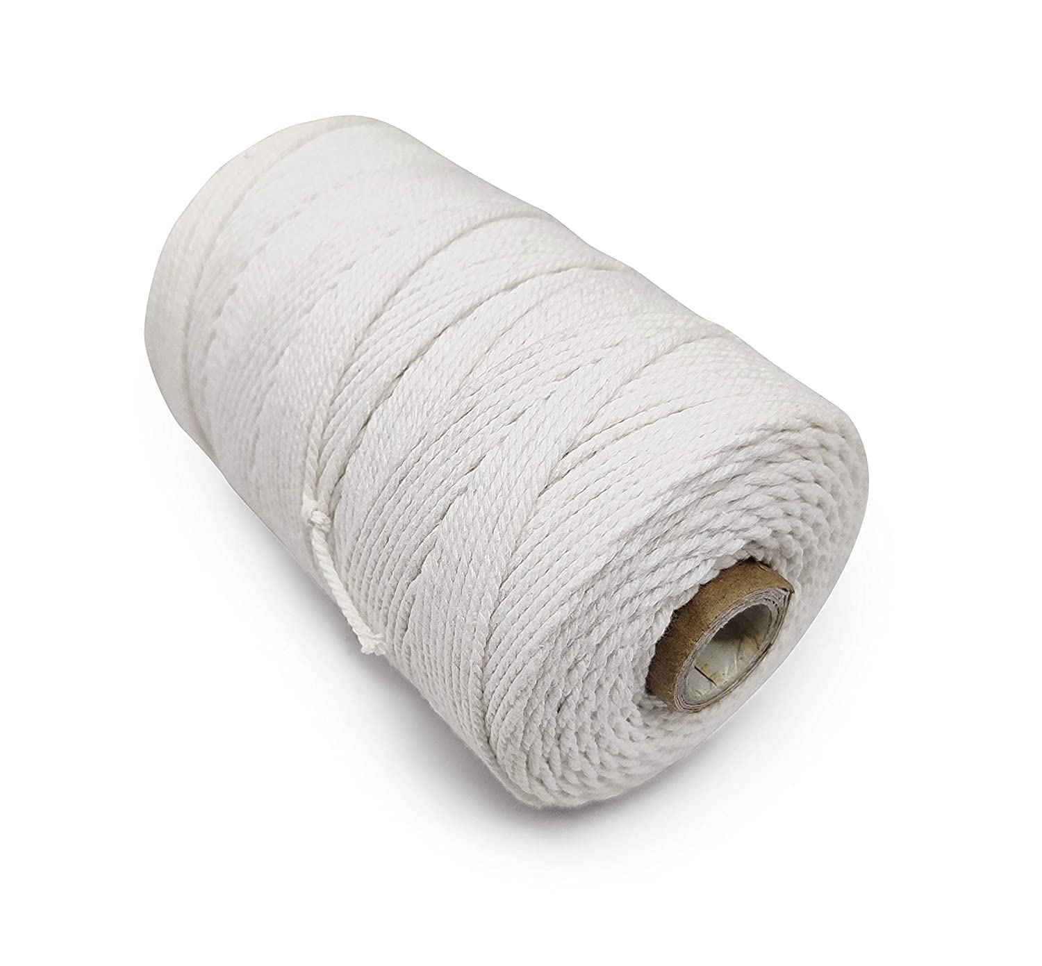 Bobbiny | 3 Ply Twisted Macrame Cotton Cord Dori (Roll Packaging) Thread for Macrame DIY and Other Projects | White | 2mm,100 Meter