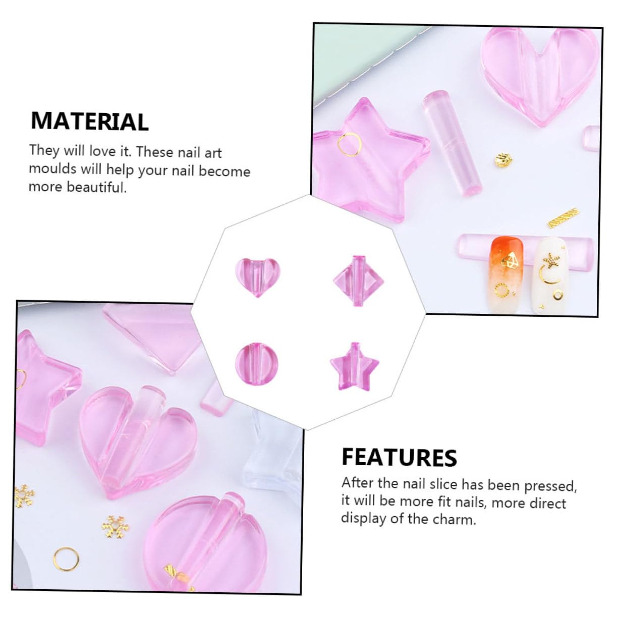 16pezzi Stampo Professionale Per Unghie Modelli Per Artigianato Goffrato Strumenti Per Manicure Di Forme Arcuate Stella Cuore Per Nail Art Fai Te
