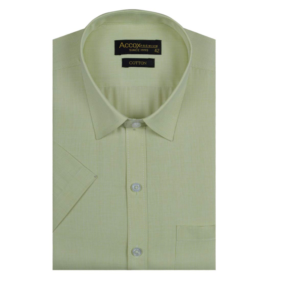 accox Men's Half Sleeves Regular Fit Cotton Formal Self Design Checkred Shirts(GCR38)-picture-31