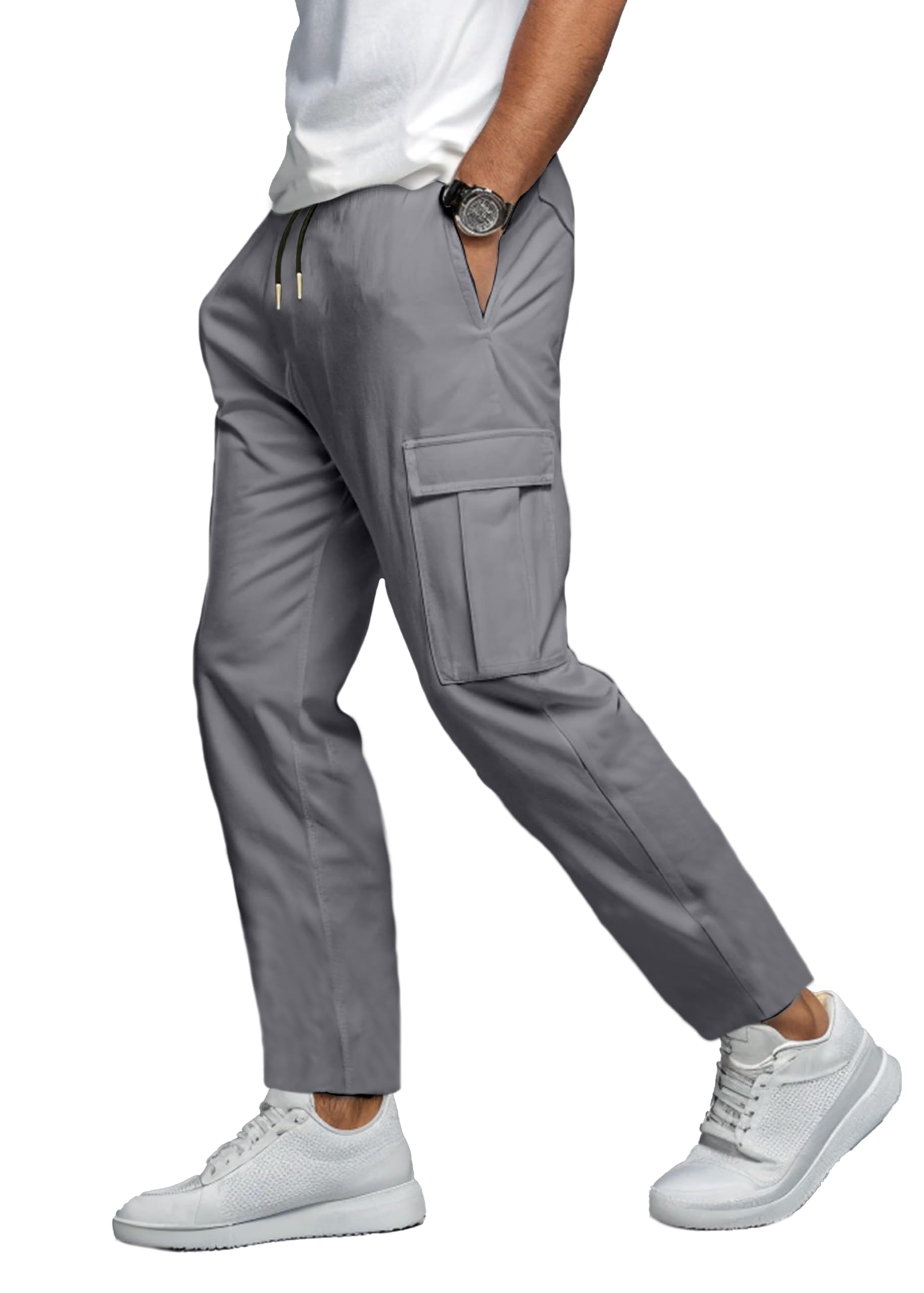 peppyzone Men's Stylish Casual Trousers for Men | 4 Pocket Trouser Pants for Men | Regular Fit Cargo Pants | Men’s Trouser for Daily & Outdoor Wear-picture-37