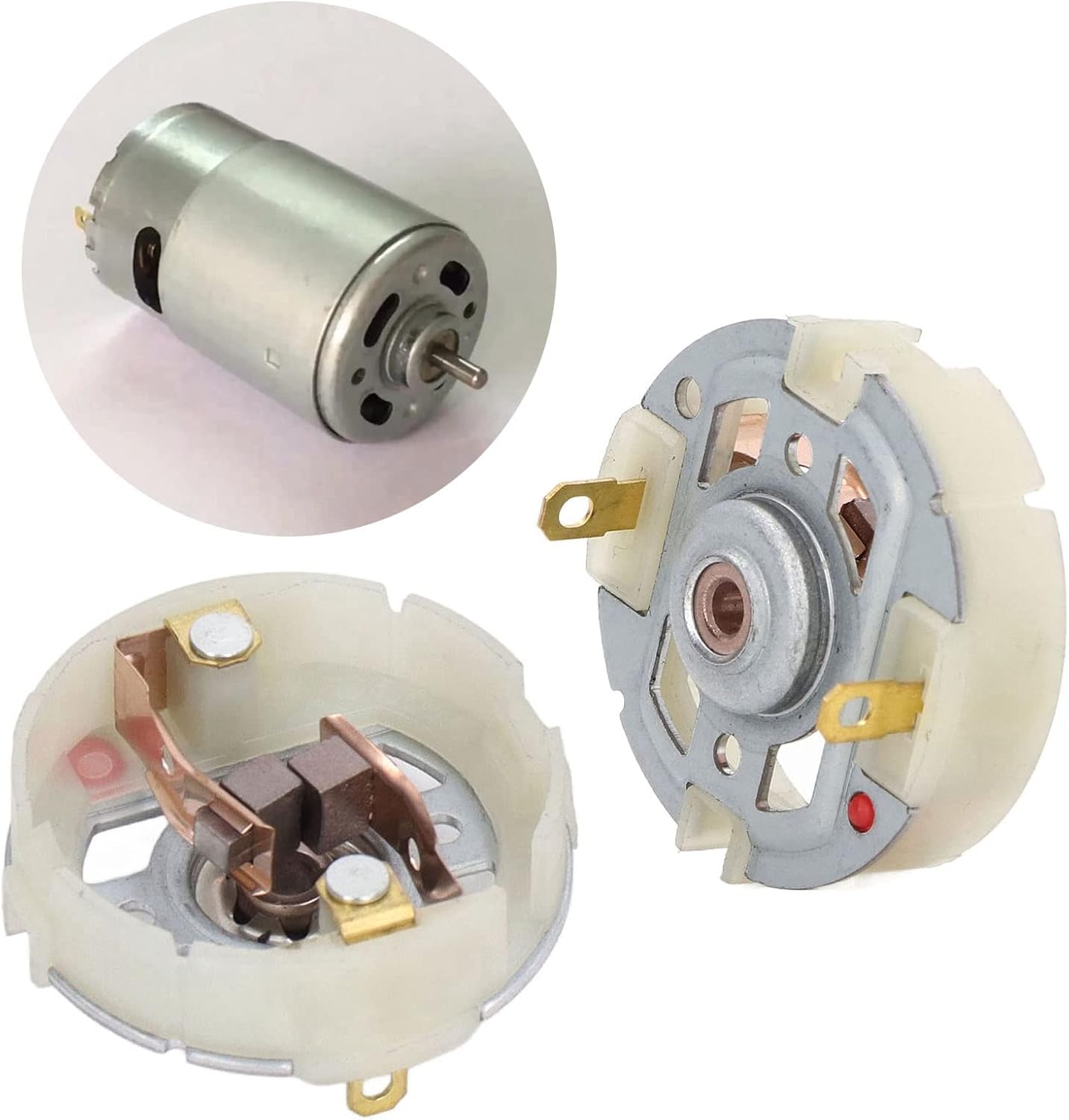 Rs550 Motor Carbon Brushes,2Pcs RS550 Carbon Motor Brush with Holder Accessory, for Drill Driver Electric Screwdriver for RS550 Electric Screwdriver DC Motor - - 