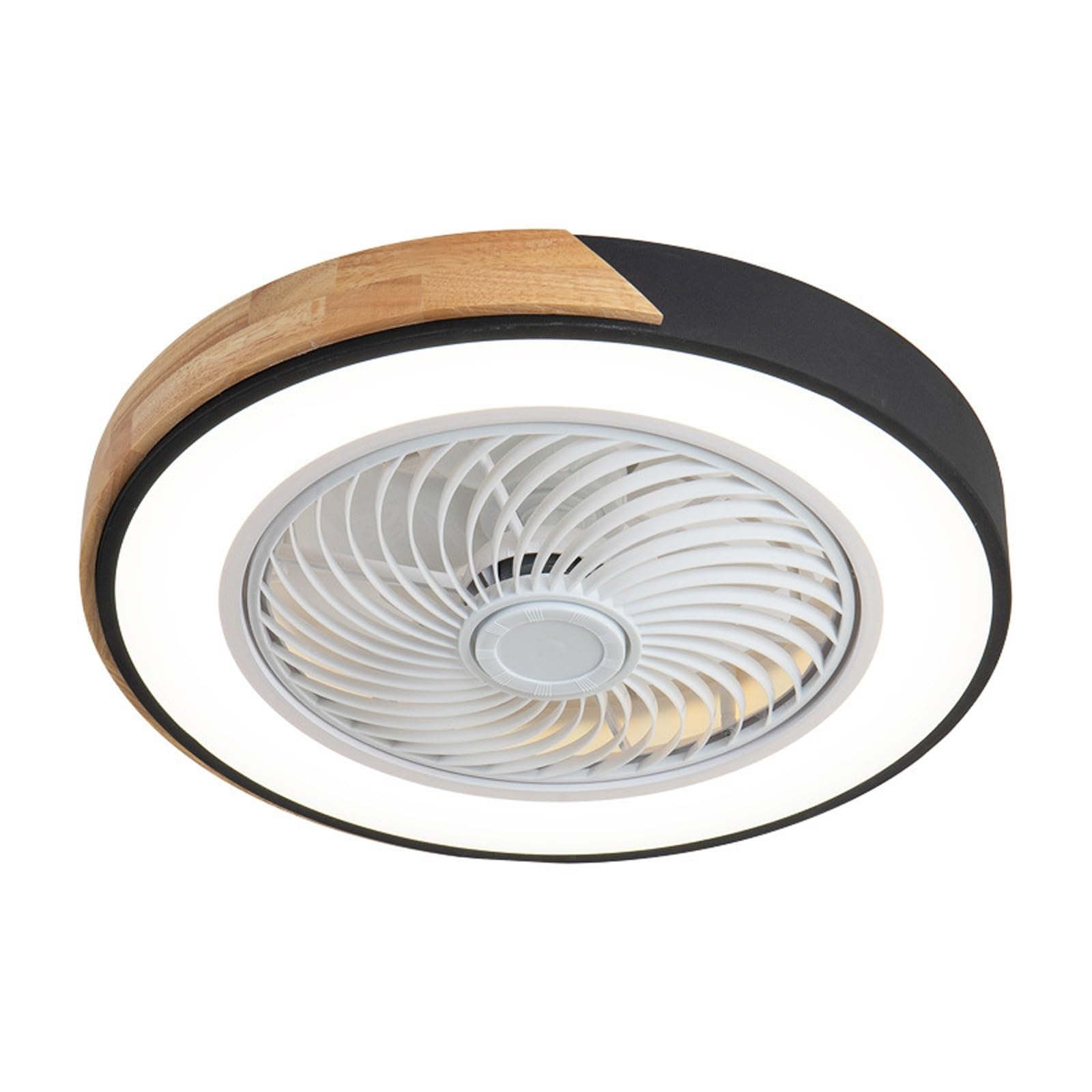 LYUCAYHQ Fan Light, Low Profile Ceiling Fans with Lights and Remote, Reversible, Dimmable, Noiseless for Bedroom, Indoor, 20 Inch(Black)