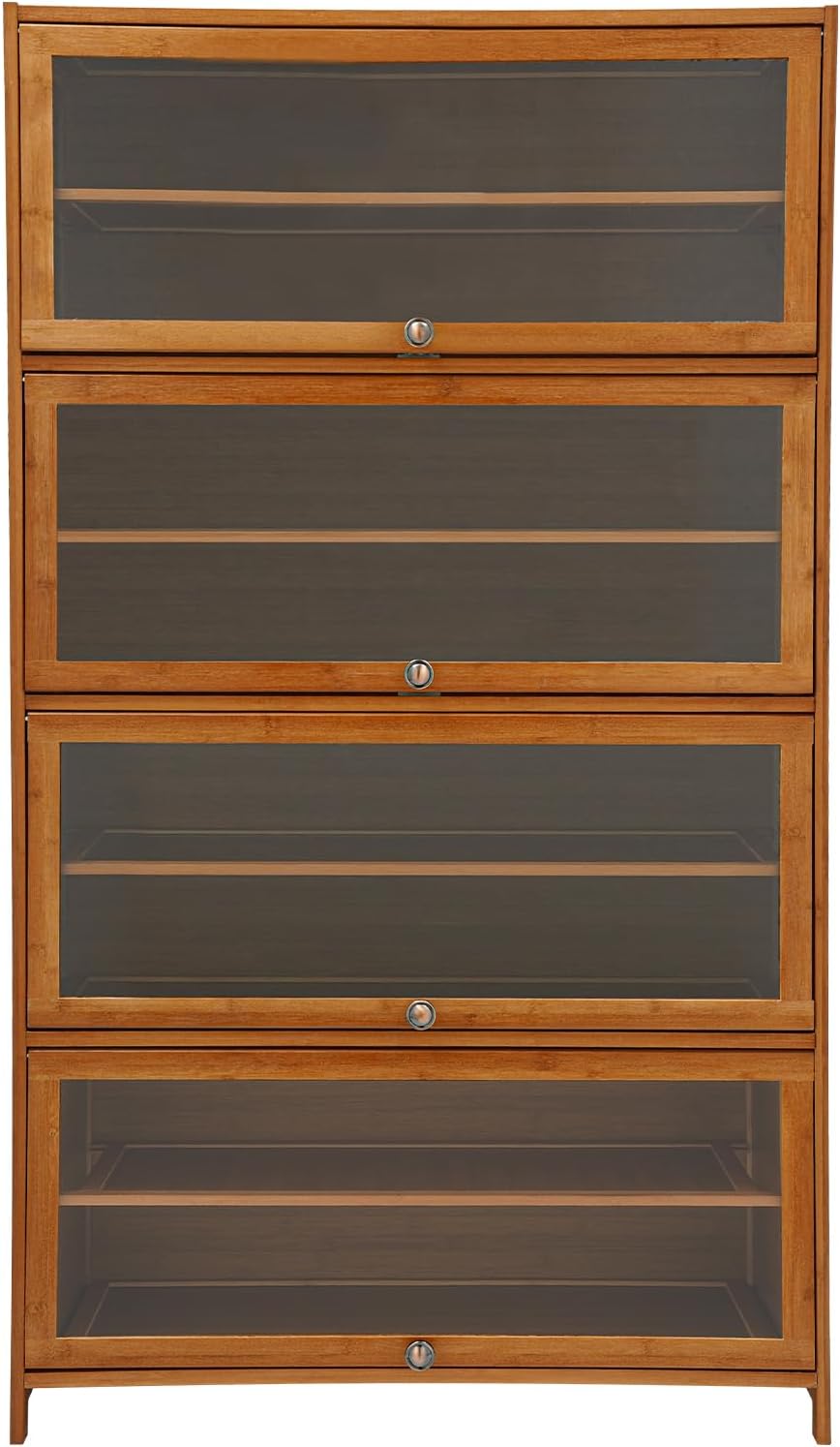 Shoe Cabinet with Clear Doors, 9-Tier/11-Tier Shoe Storage Cabinets Adjustable Shelf Shoe Cabinet Fits 3-4 Pairs Per Tier for Foyer, Living Room, Porch, Corridor (9-Tier)