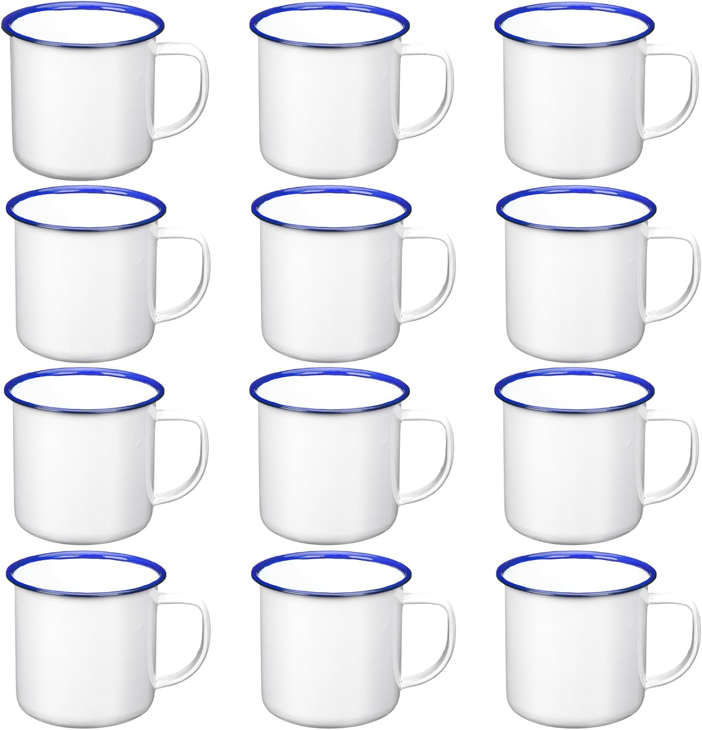 Mini Enamel Camping Coffee Mugs Metal Small Classic Portable White