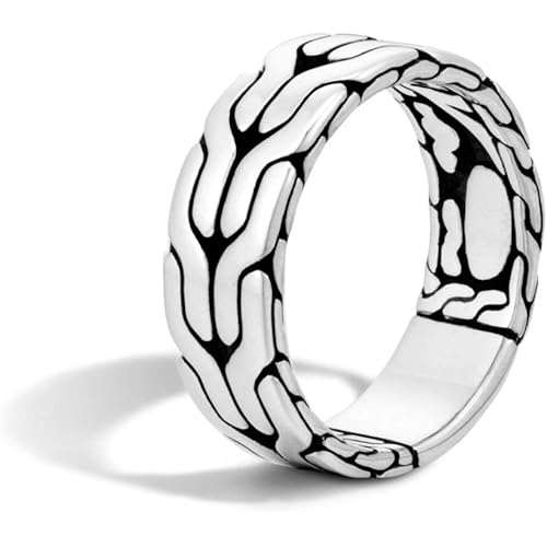 John Hardy Men's Classic Chain Silver Band Ring 8mm