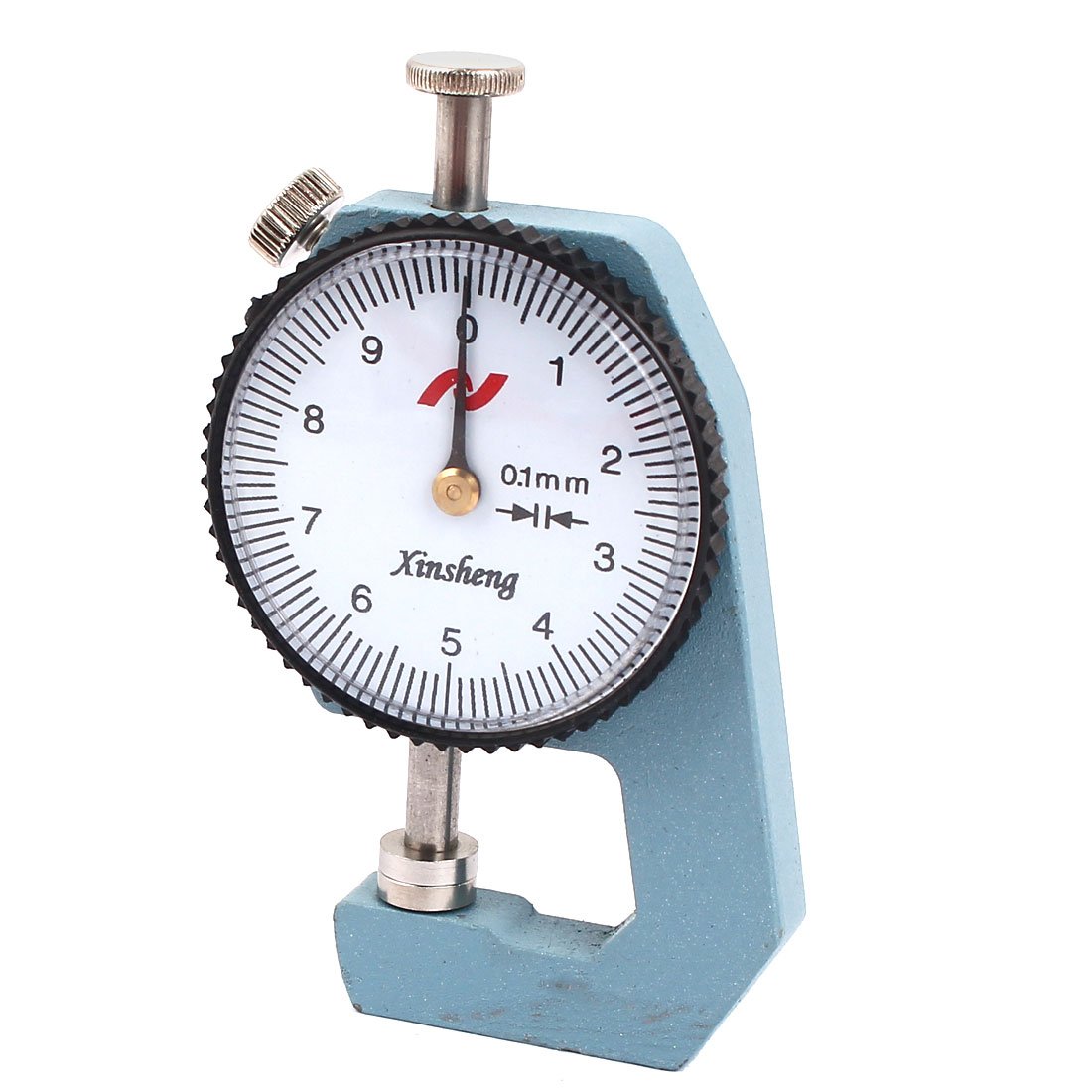 Aexit 0-10mm x Reference Gauges 0.1mm Dial Thickness Gauge Measuring Tool w Rectangle Feeler Gauges Plastic Case