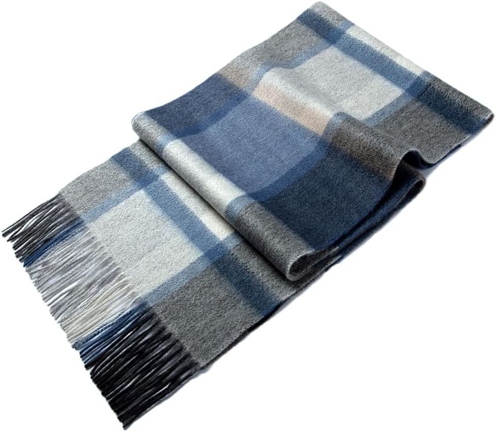 Cashmere Wool Scarf Soft Warm Thick Plaid Winter Scarf Unisex for Women and Men with Gift Box - Image 3