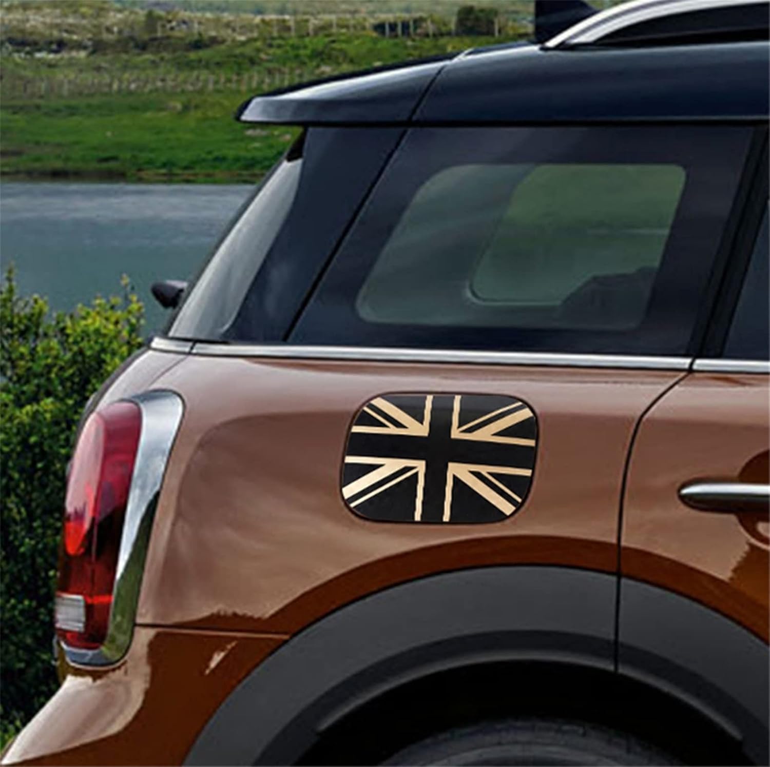 ABS Fuel Tank Gas Cap Cover Trim for Mini Cooper Hardtop Hatchback Covertible Countryman Clubman (Gold Jack,F60 Countryman)