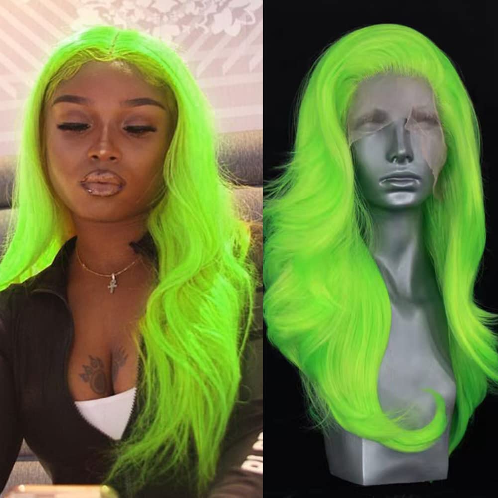 Silver Grey Wigs with White Highlights Natural Wave Mix Color Synthetic Lace Front Wig 22Inches Long Lace Wig Glueless Free Part Hair Replacement Daily Use Cosplay