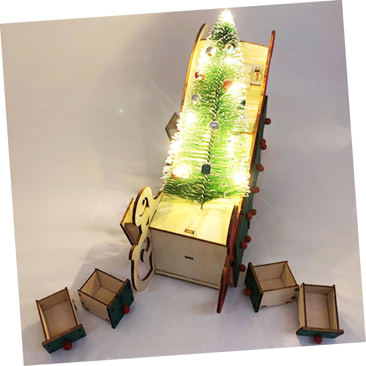 TOPBATHY Holzblock Kalender für Weihnachten Adventskalender aus Holz mit LED Countdown-kalender als Dekorativer Kalender für Wohnzimmer und Schlafzimmer