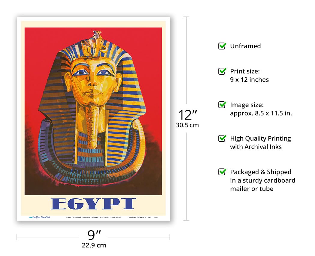 ツタンカーメン　絵　エジプト エジプトのパピルス絵画 - ツタンカーメン (約 48x37 cm) - ショップ