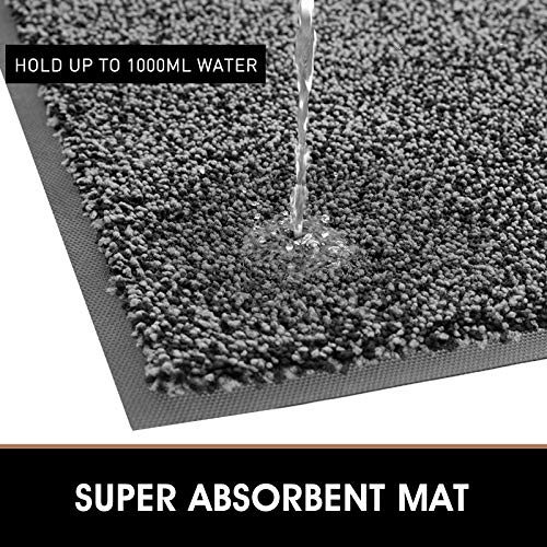 Matall Home Entrance Door Mat - Microfiber Super Absorbent Mat Floor Mats With Durable Rubber Backing Indoor Low-Profile Doormats For House High Traffic Areas (35”X23.5”, Black&Grey) #TOP1