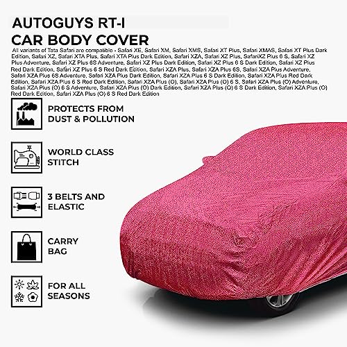 Image of Car Cover Waterproof RT-I for Tata Safari [Year 2021 Onwards] - Safari Car Cover Dust & UV Protection Safari Car Body Cover with Mirror Pocket Soft Cotton Lining