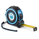 Tape Measure 16FT with Fractions 1/8, Retractable Measuring Tape, Easy to Read, Rubber Protective Casing and Shock Absorbent Case for Carpenter, Surveyors, Engineers and Electricians