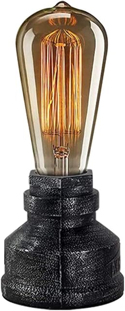 YUENSLIGHTING Vintage American Village Style Desk Light Creative Table Lamp Iron Steel Water Pipe Table Night Lights,Bedside Desk Lamps,Industrial Steampunk Retro E27 Holder Fitting Lighting Fixture