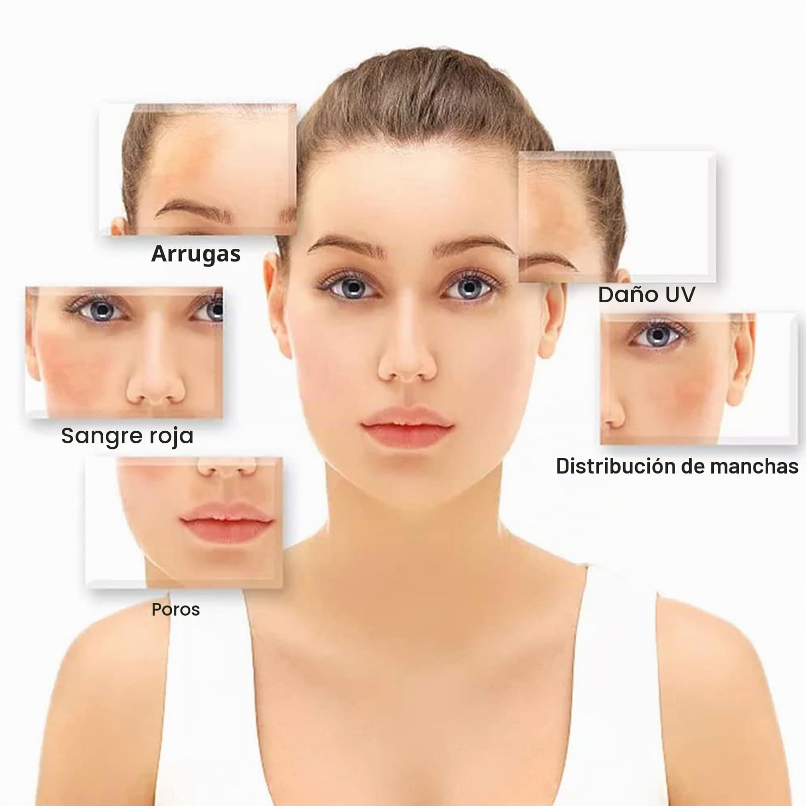 Analizador de piel con dermatoscopio de mano: microscopio digital portátil para cuero cabelludo, piel y cabello, lupa de enfoque fijo, ideal para uso personal y evaluaciones profesionales