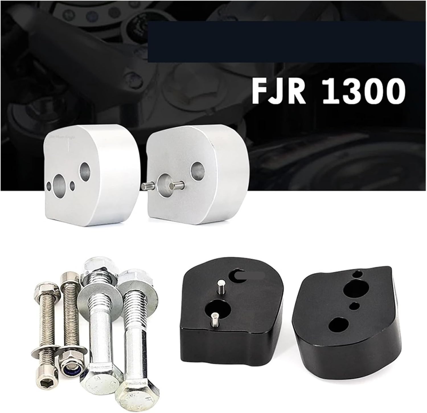 Bars Riser Clamp For FJR1300 FJR-1300 FJR 1300 2006-2020 Handlebar Motorcycle Accessories Motorbike Risers(Silver)