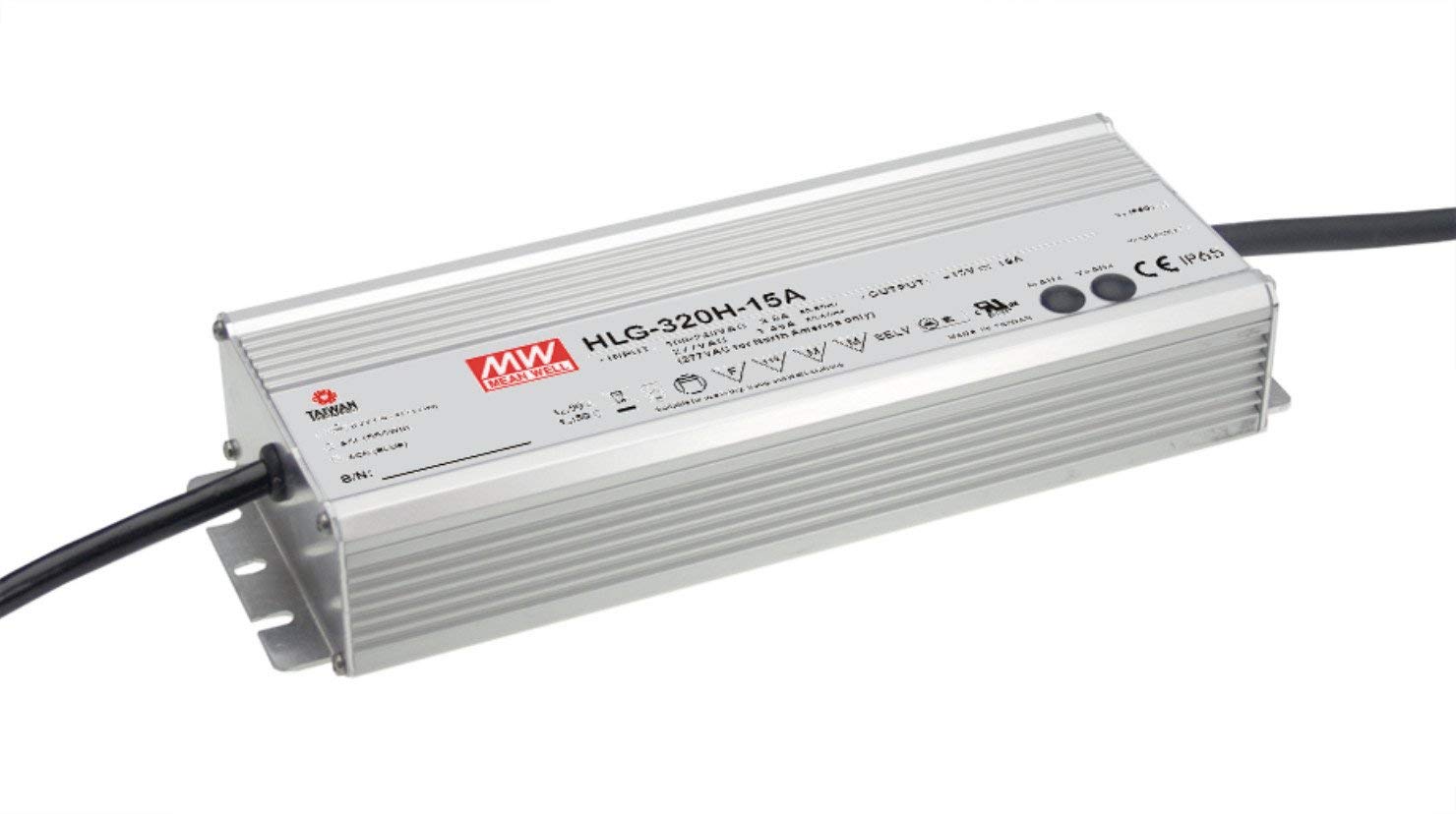 Mean Well HLG-320H-24 Power Supply, Switching, Single Output, 320 W, 24V at 13.3 A, 8.86" L x 2.67" W x 1.52" H (3)