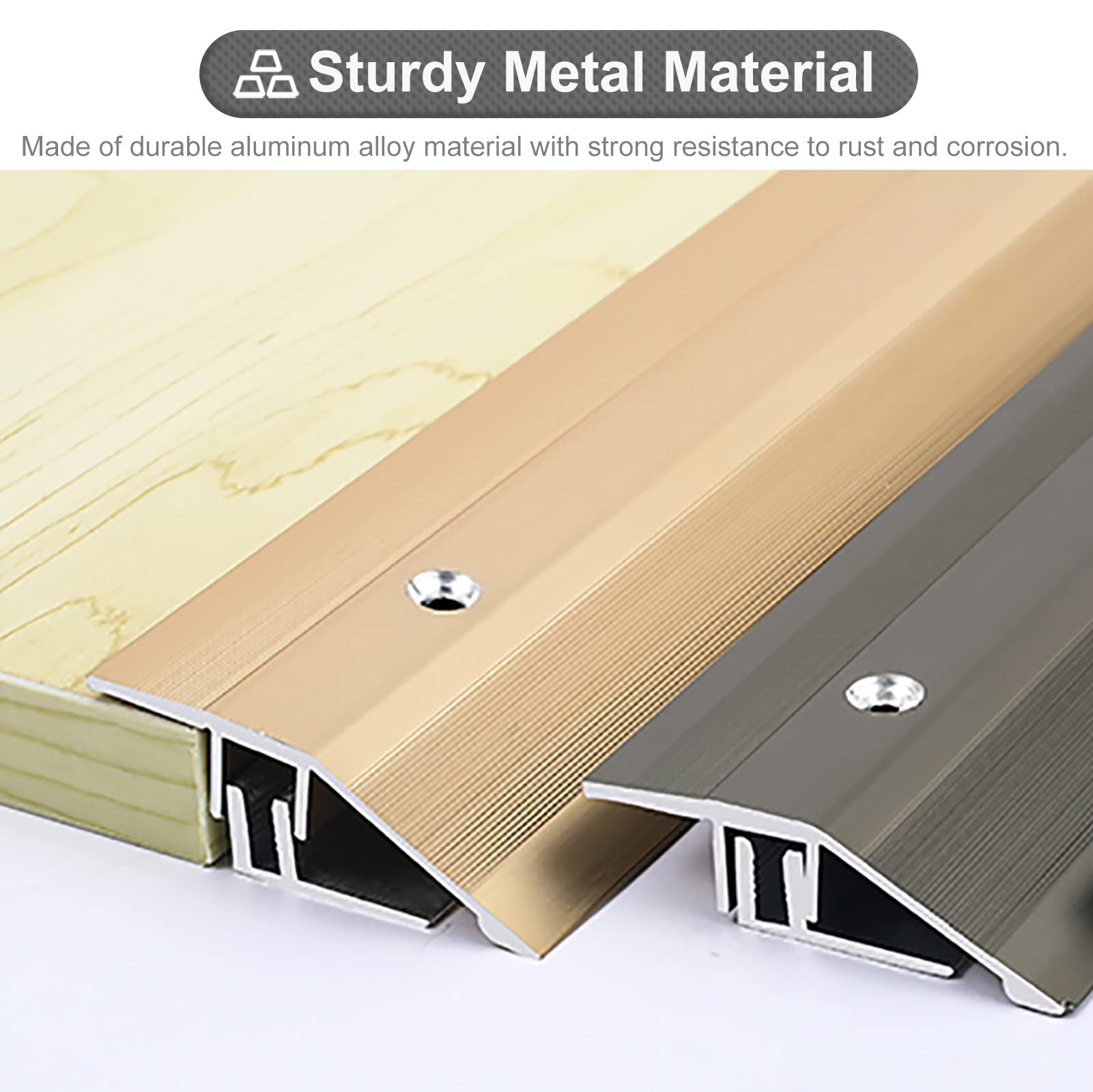 Overgangsprofiel Platte Overgangsstrip Voor Vloer En Deur, Antislip Aluminium Deurdrempel, Lengte 90cm-150cm, Ontwerp Met Rode Houtnerf (Size : 130cm/51.2 inch