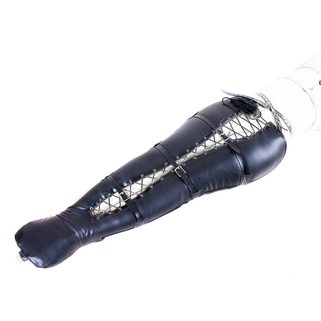 SXOVO Mermaid Tail Legs Attached Leather Bondage Clamps Restraint System SM Fetish Sex Toy (Noir)