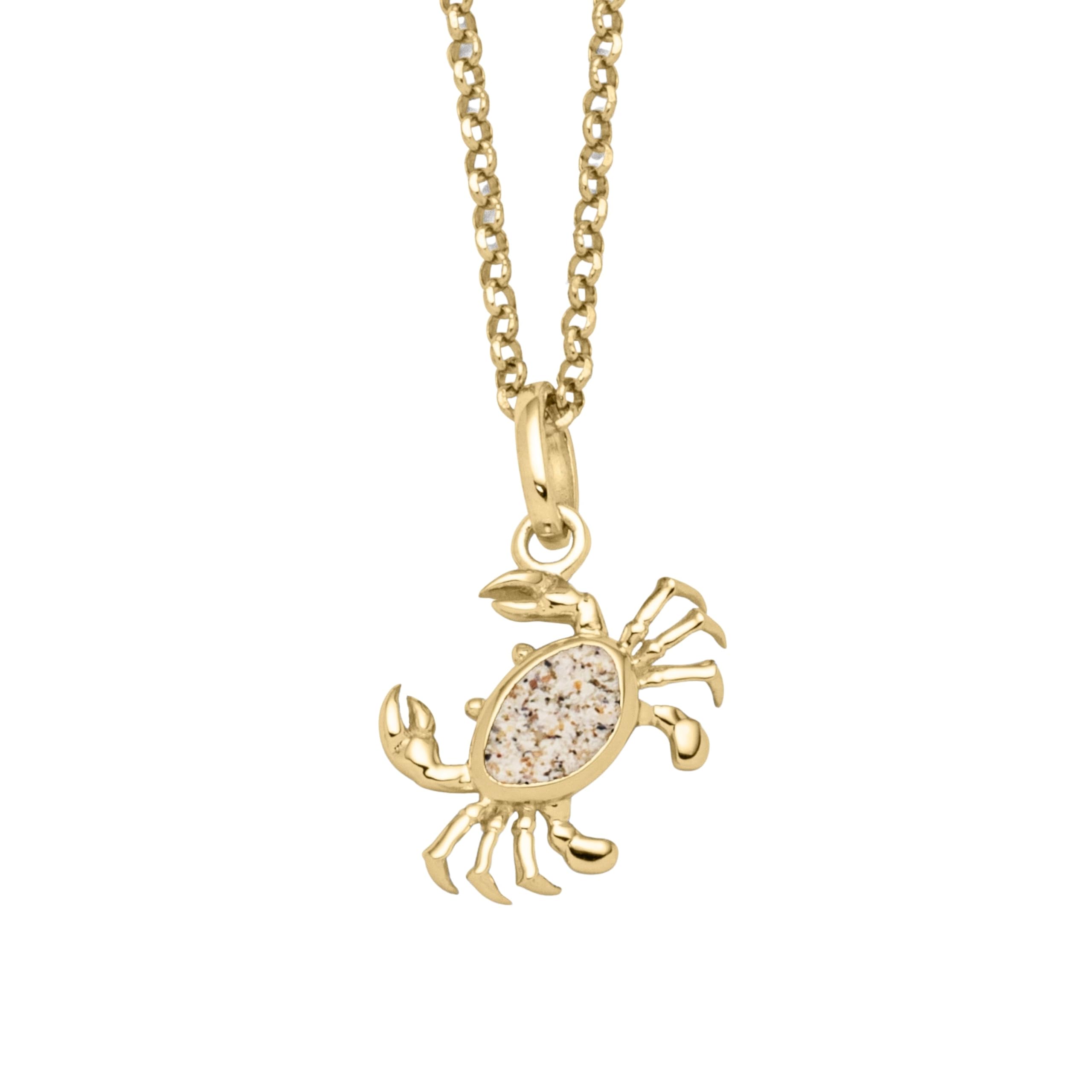 DUR Schmuck Kette KRABBE, Strandsand, Silber 925/- vergoldet 45cm (K3053)