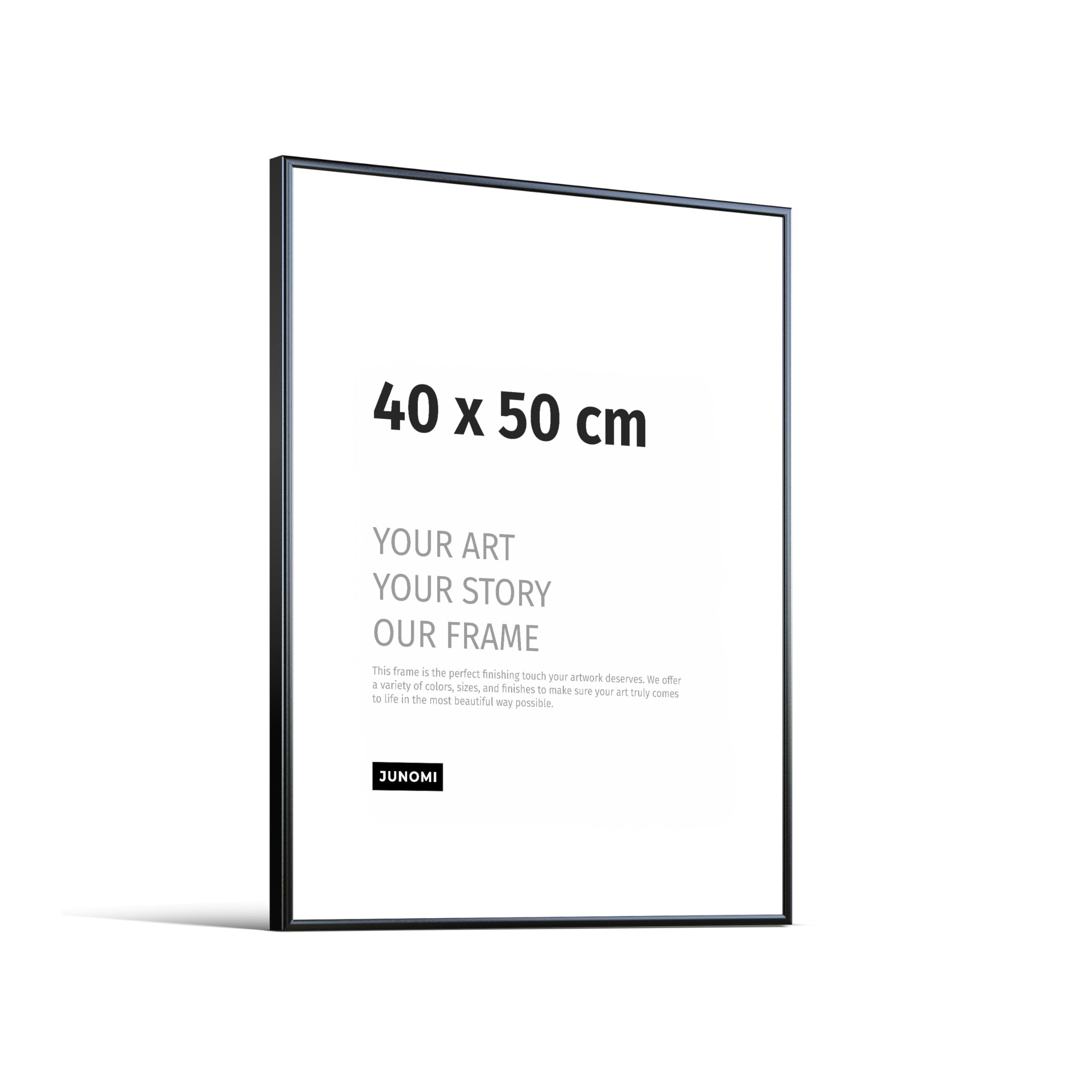 JUNOMI Picture Frame 40 x 50 cm Aluminium | Colour Black (Matte) | Wall Decoration Metal with Shatterproof Acrylic Glass | Picture Frame Metal