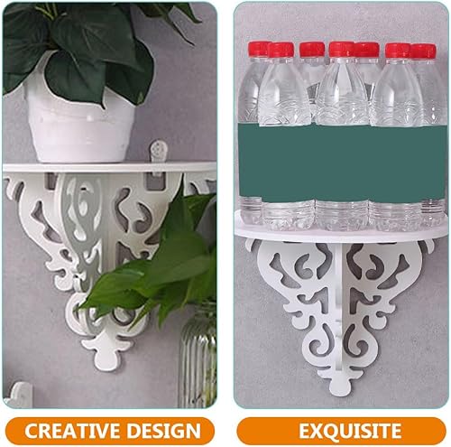 Miniatura 5 de Cabilock Estantes flotantes de pared, 2 soportes para macetas montados en la pared, estantes para colgar en la pared, estantes para macetas de