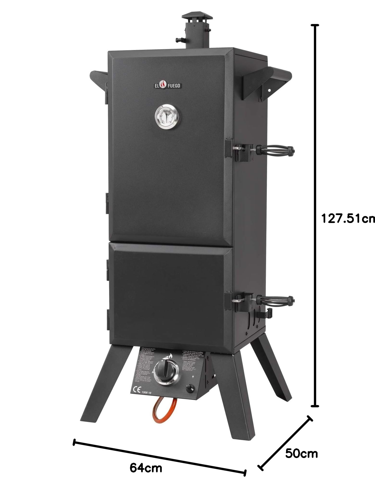 El Fuego® Gasgrill "Portland XL" | inkl. Abdeckhaube | inkl. Gasschlauch und Druckminderer | inkl. Wasserschale & Smokebox | Räuchergrill | Smoker | AY 3172