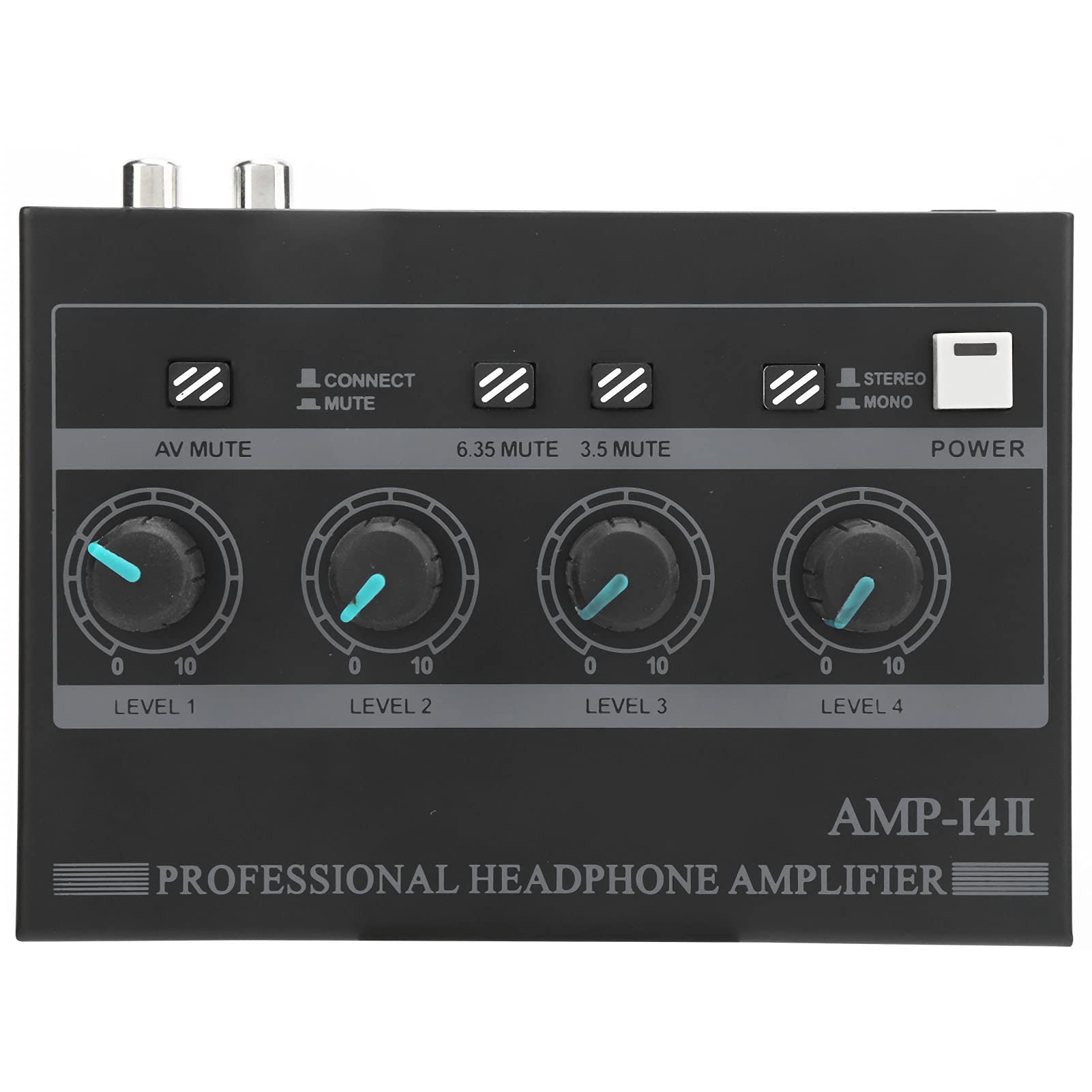 Asixxsix Amplificateur de Casque, 4 Canaux Stéréo pour Casque, Contrôle du Volume, Amplificateur de Casque, Moniteur Compatible avec Les Téléphones, Ordinateur, Sortie Audio Stéréo.