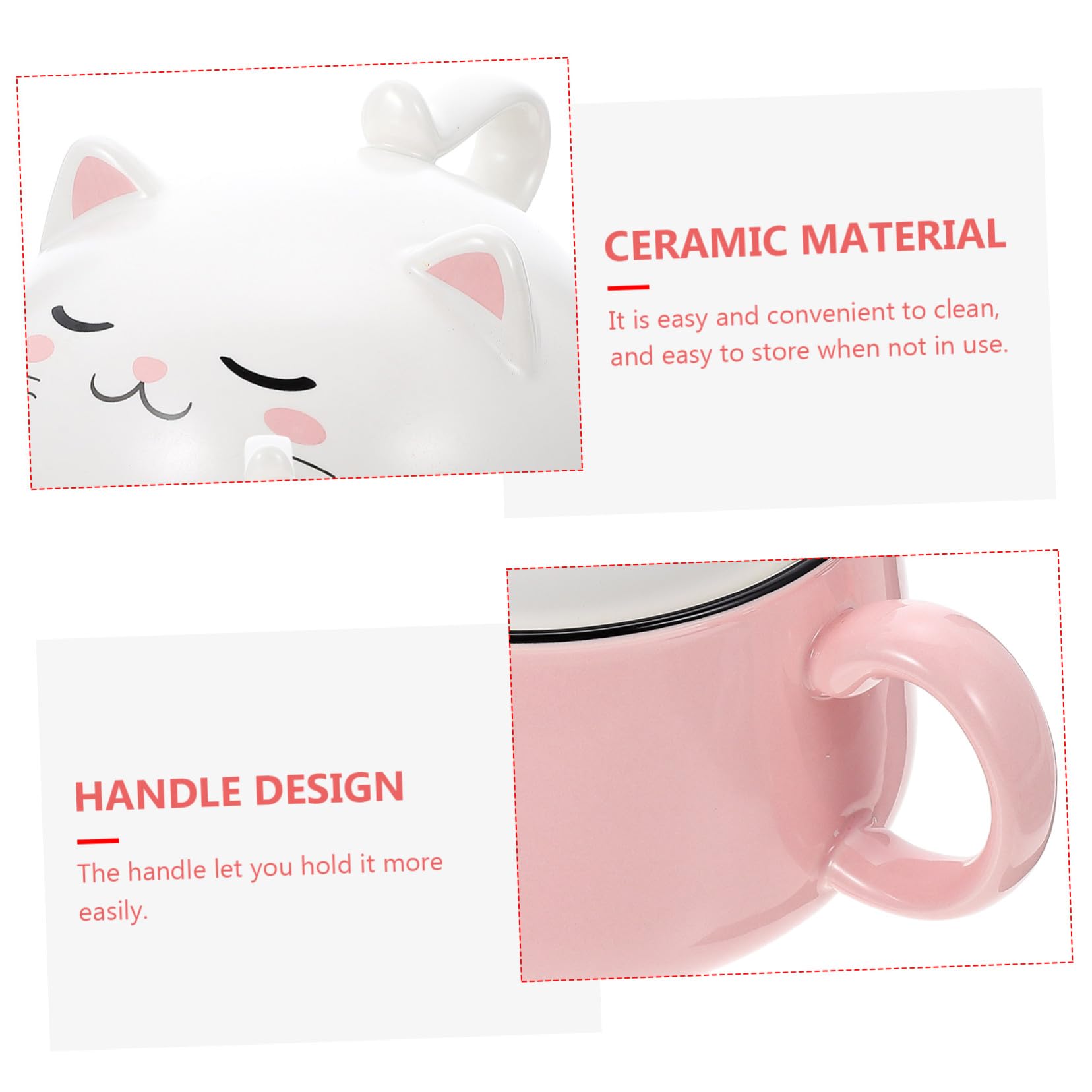 MAGICLULU Keramik Suppenschüssel mit Deckel und Griff Cartoon Katze Design Hitzebeständig Vielseitig für Suppe Instant nudeln Reis Mikrowellengeeignet Dekorativ und Langlebig