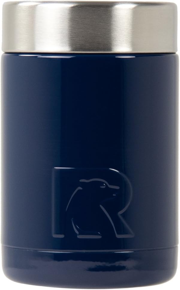 RTIC Can Cooler with Splash Proof Lid, 12oz, Navy, Double Wall Vacuum Insulated, Stainless Steel, Sweat Proof