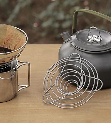 Miniatura 3 de MERMOO YILAN Gotero de café para verter sobre 1 a 2 tazas, cafetera plegable de acero inoxidable plegable, viene con bolsa de almacenamiento para