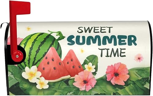Miniatura 2 de Funda magnética para buzón de verano, tamaño estándar de 18 x 21 pulgadas, cubiertas de buzón con plantas tropicales, fundas magnéticas para buzón