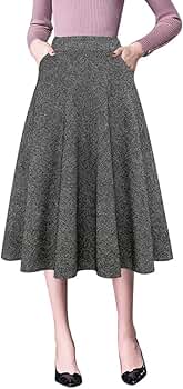 Amazon.com: IDEALSANXUN Wool Skirts for Womens High Waist