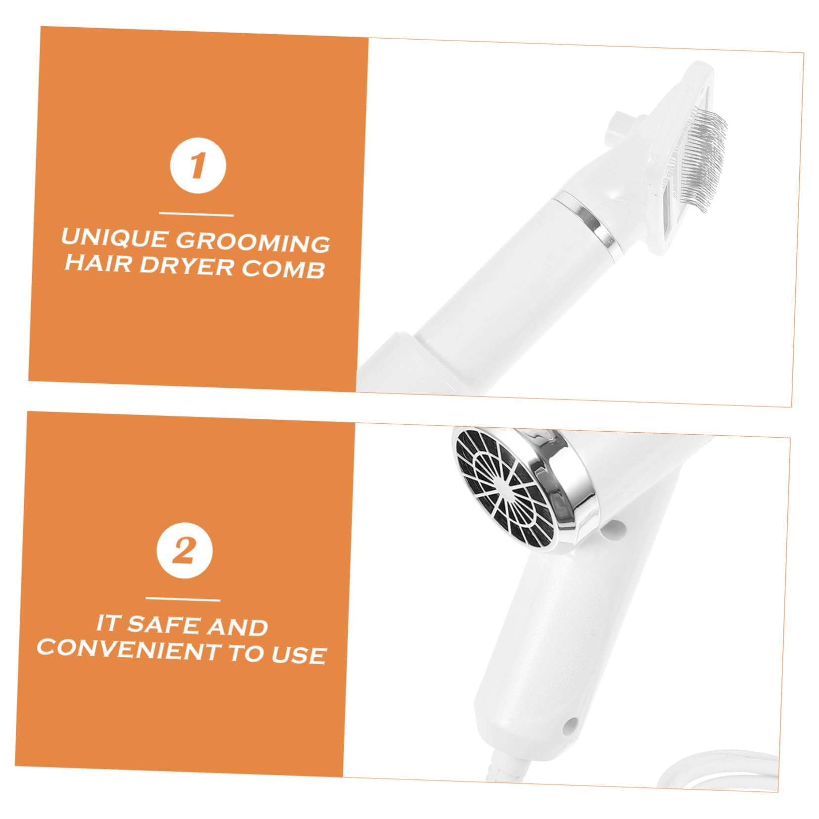 Toyvian Peigne Sèche-cheveux Portable pour Animaux de Compagnie Blanc en Plastique, Sèche-poils pour Grands Chiens et Chats, pour Toilettage et Séchage Rapide