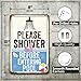 Letnspk Pool Rules Signs - Please Shower Before Entering Pool Sign, Vintage Metal Tin Signs for Pools, Outside, Inside, Swimming Pool, Backyard, Patio Wall Decor Art Accessories, 8 x 12 inch