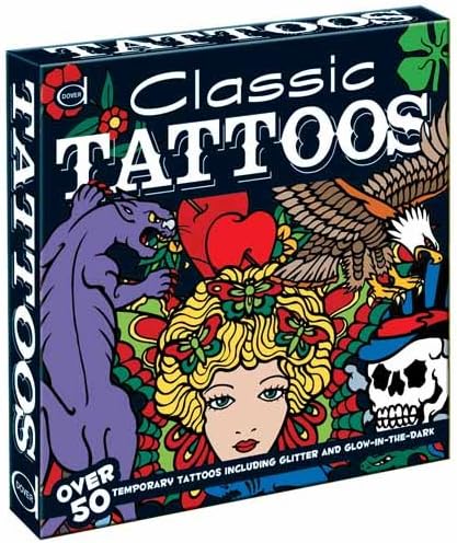 Classic Tattoos: Over 50 Temporary Tattoos including Glitter and Glow-in-the-Dark (Dover Fun Kits)