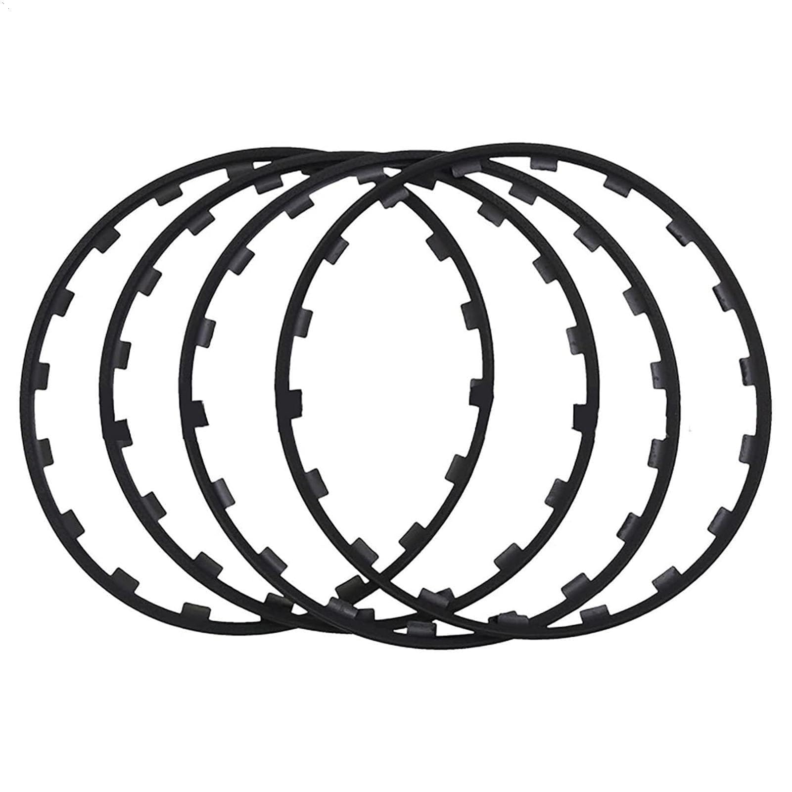 Lot 4 protecteurs jantes voiture, 16-20",bord jante voiture, anneau protection roue, anneau bord roue en alliage, protecteurs jantes, ensemble 4 protections pneus kit garnitures(Black,18 inch)