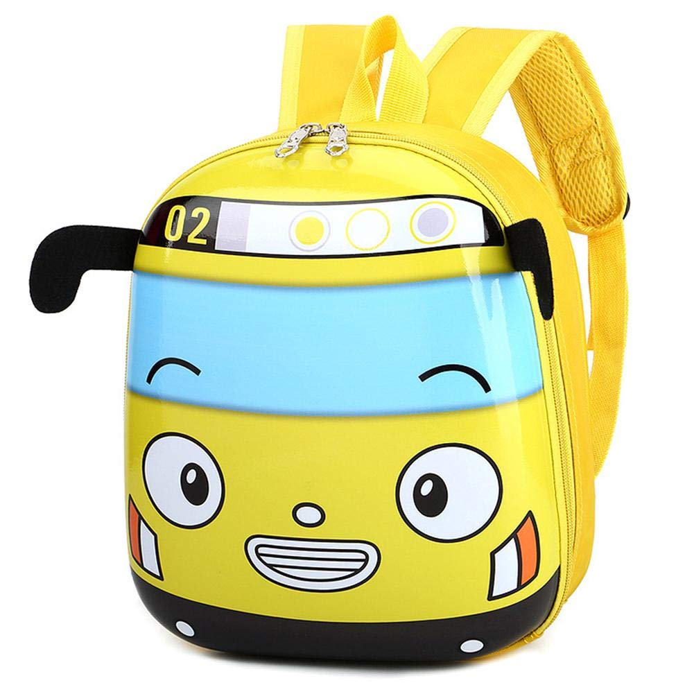 Crgangzy Boys Yellow 3D Cartoon Bus Travel Backpack Cute Kindergarten School Bookbag Small School Backpack For Girls Go For An Outing