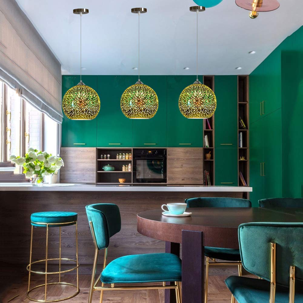 Lampadario a sospensione in vetro soffiato a mano, illuminazione per sala da pranzo con più luci - Italia