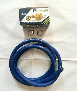 منظم غاز عالي الجوده من بتروجاز, 2 متر خرطوم غاز ايطالي, 2 محبس ستانلس