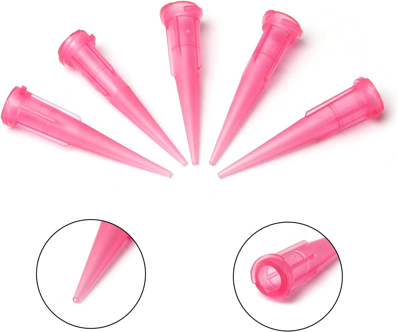 Auniwaig 100PCS Plastic Tapered Pinhead 20 Gauge TT Adhesive Dispensing Tip 0.64mm Tip ID Smoothflow Tapered Tips Dispensing Needle Tips Accessory Parts for Glue Epoxy Dispensing