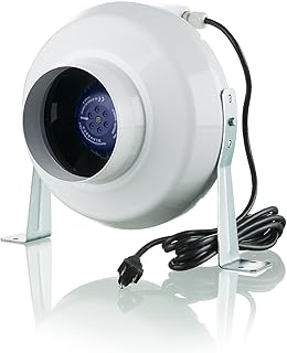 VENTS Inline Centrifugal Booster Fan with Radon Mitigation - 235 CFM, 114 Watts, 5 Inch Duct Diameter
