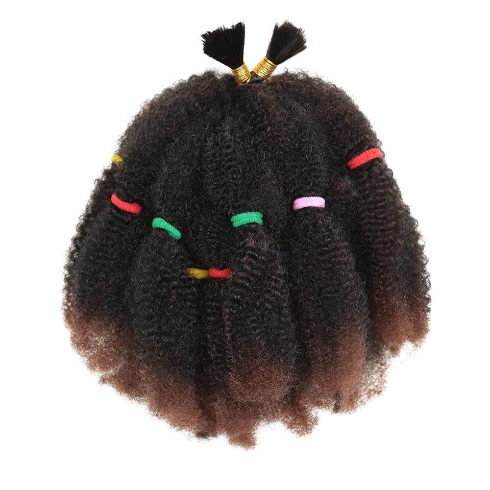 Zestaw 6 warkoczy afro, kręcone, skręcone, 30 cm, naturalne syntetyczne przedłużenie szydełkowe (T1B/30)