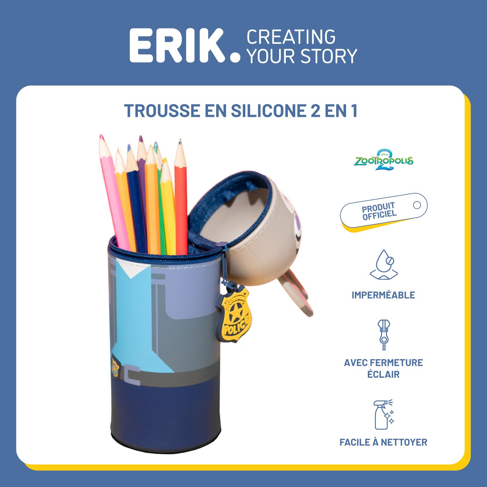 Grupo Erik Trousse Scolaire Disney Zootopia Judy Hopps Extensible Silicone Fournitures Bureau Papeterie Cadeaux