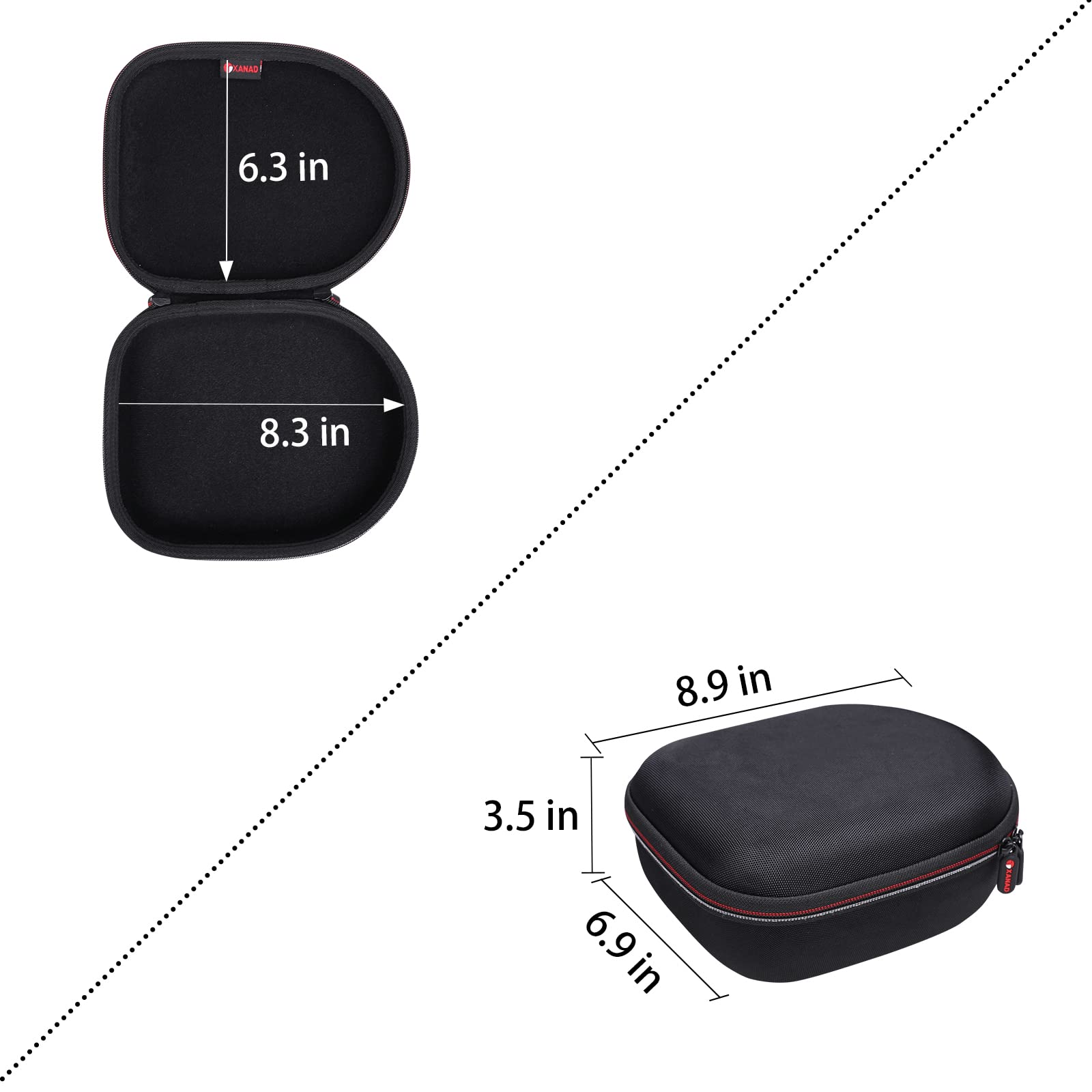 XANAD Custodia per cuffie per tutti i tipi di cuffie Sony, JBL, Beats, Behringer, Audio-Technica, Philips, Xo Vision, Bose, Photive, Maxell, Panasonic e altre cuffie