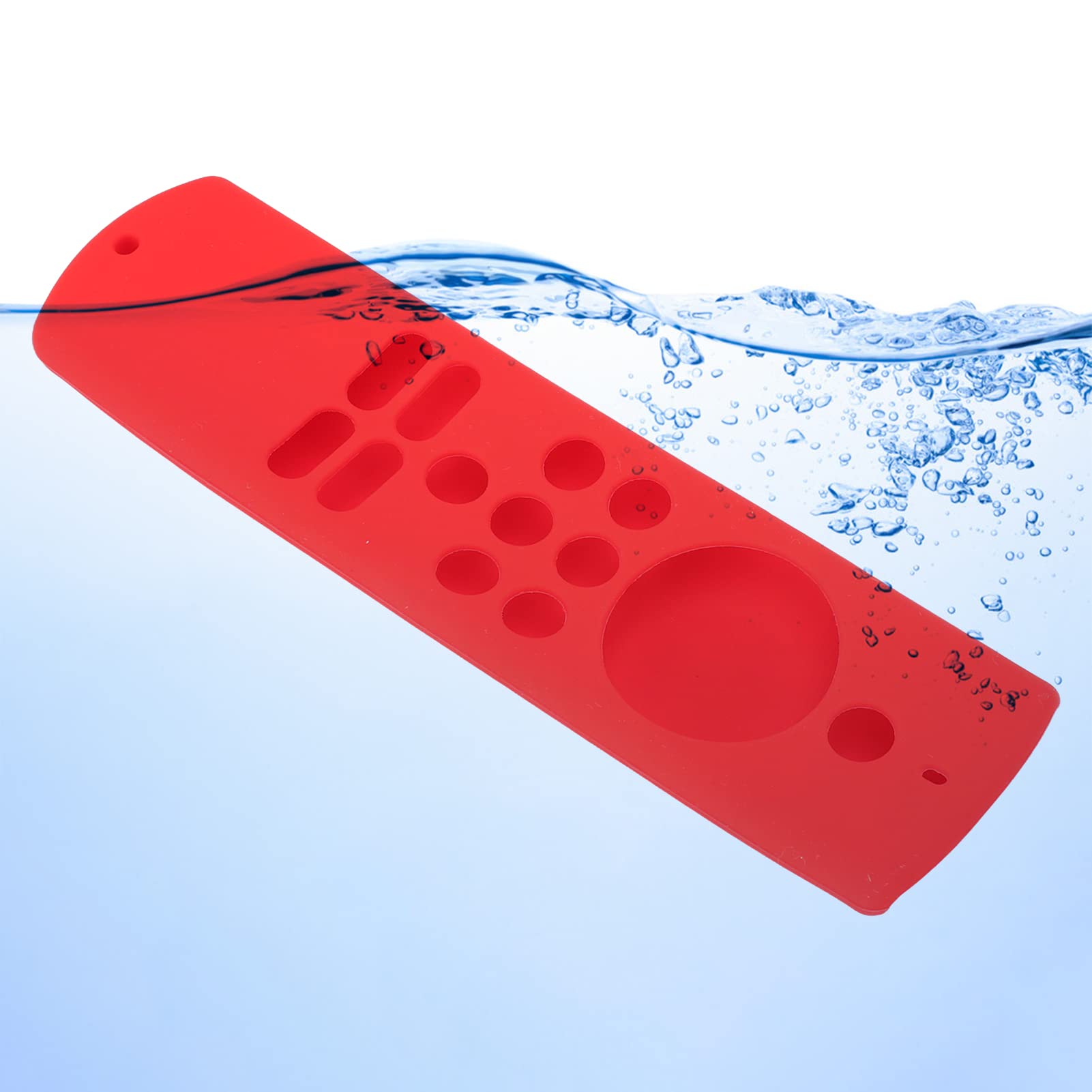 Funda Protectora de Silicona para Mando a Distancia Funda Protectora de Silicona para Mando a Distancia, Suave, Antideslizante, a Prueba de Golpes, con Cordón para Fire TV Stick Lite (Rojo)