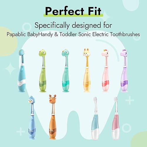 Vista 3 de Papablic Cabezales de repuesto para cepillos de dientes, 2 unidades, compatibles con cepillos de dientes eléctricos sónicos Papablic BabyHandy