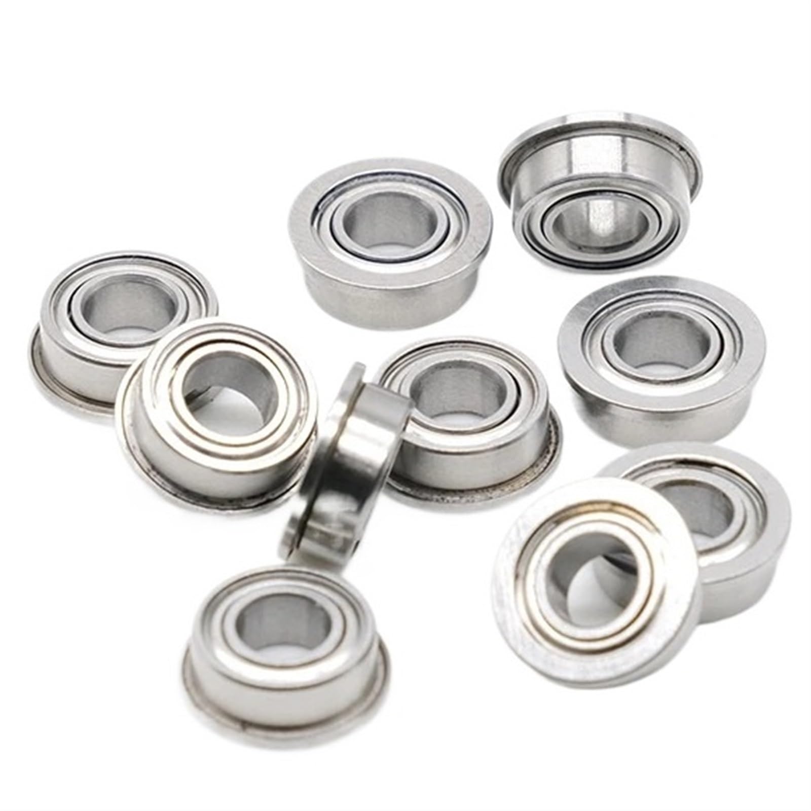 Deep Groove Double Rubber Seal Bearings MF115ZZ Flange Bearing 5x11x4 Mm 10 Pieces Double Shielded Miniature Flanged MF115 Z ZZ Ball Bearings MF115-2Z MF115Z