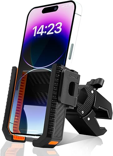 Soporte para teléfono de bicicleta, cámara sin bloqueo Soporte de teléfono para motocicleta, antivibración Abrazadera de teléfono celular para